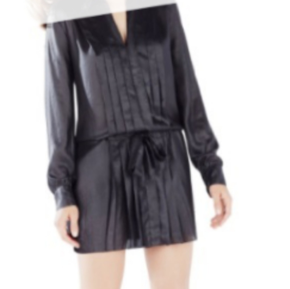 Bcbg black drawstring dress